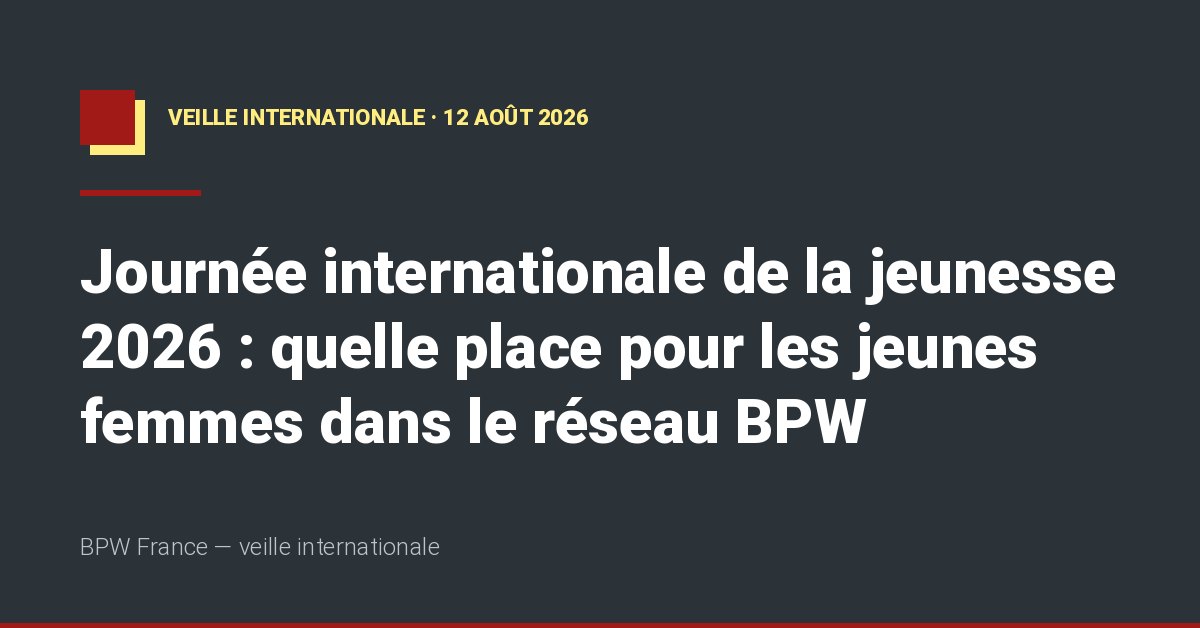 Journée internationale de la jeunesse 2026 — BPW International